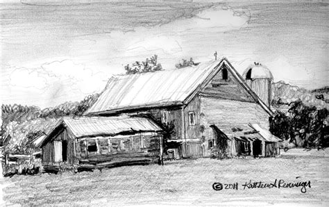 sketches of farm scenes.